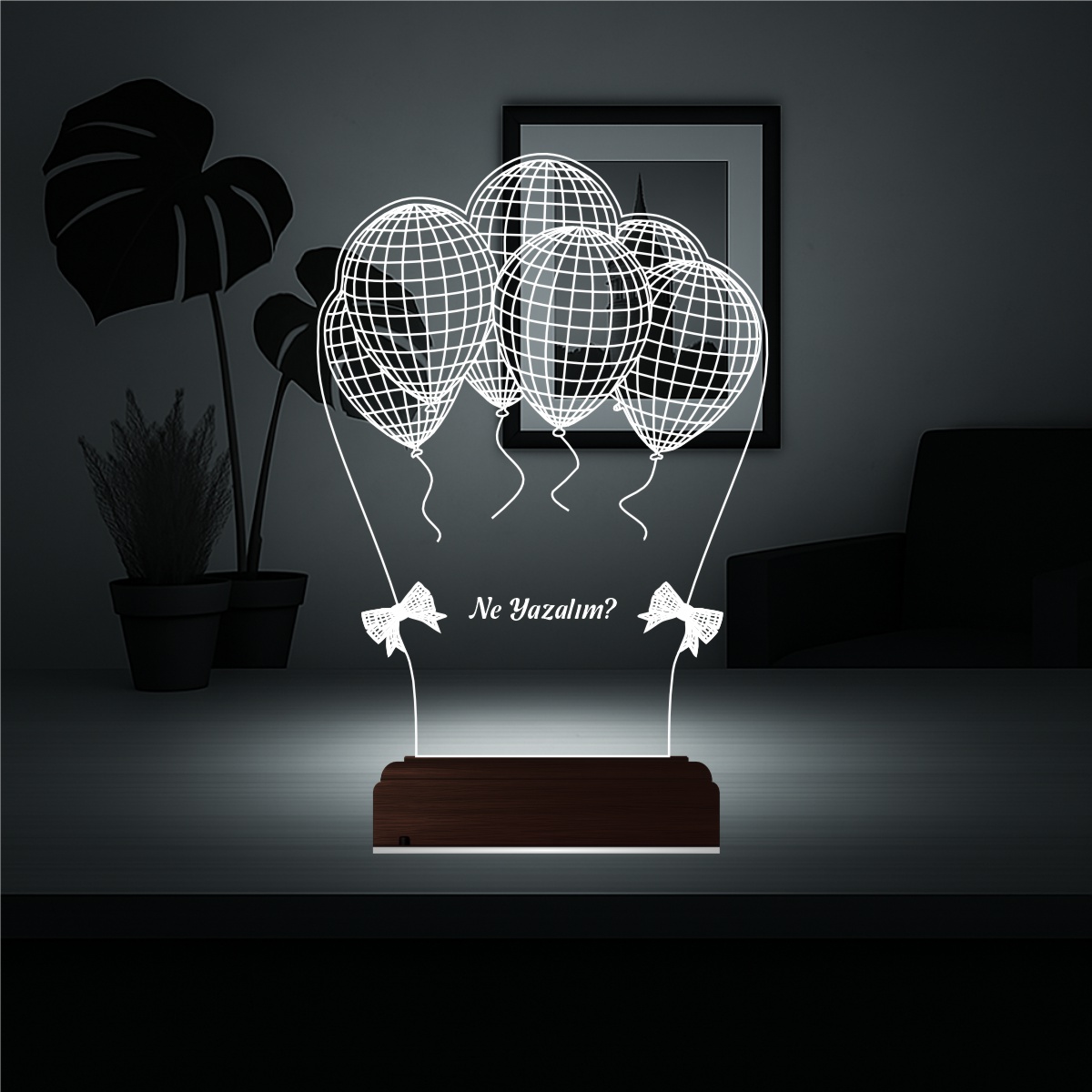 Воздушные шары — 3D LED Ночник | Подарок с вашей надписью