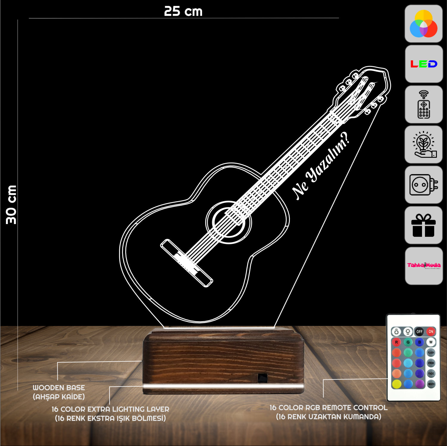 Гитара — 3D LED Ночник | Подарок музыканту