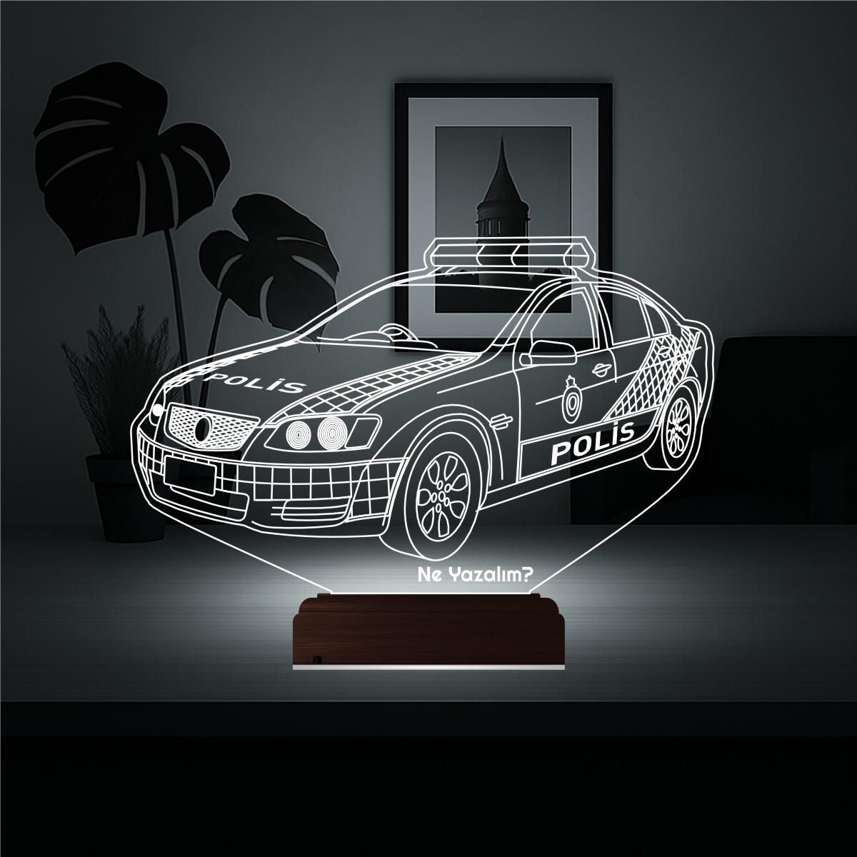 Полицейская машина — 3D LED Ночник | Подарок мужчине или ребенку