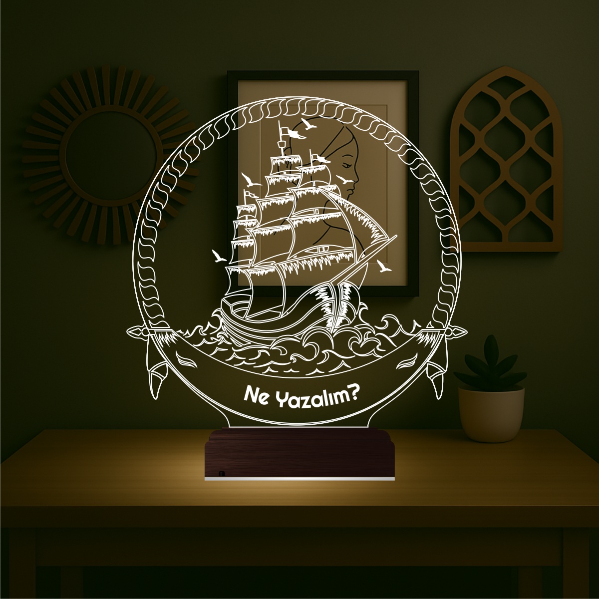 Парусник — 3D LED Ночник | Подарок мужчине