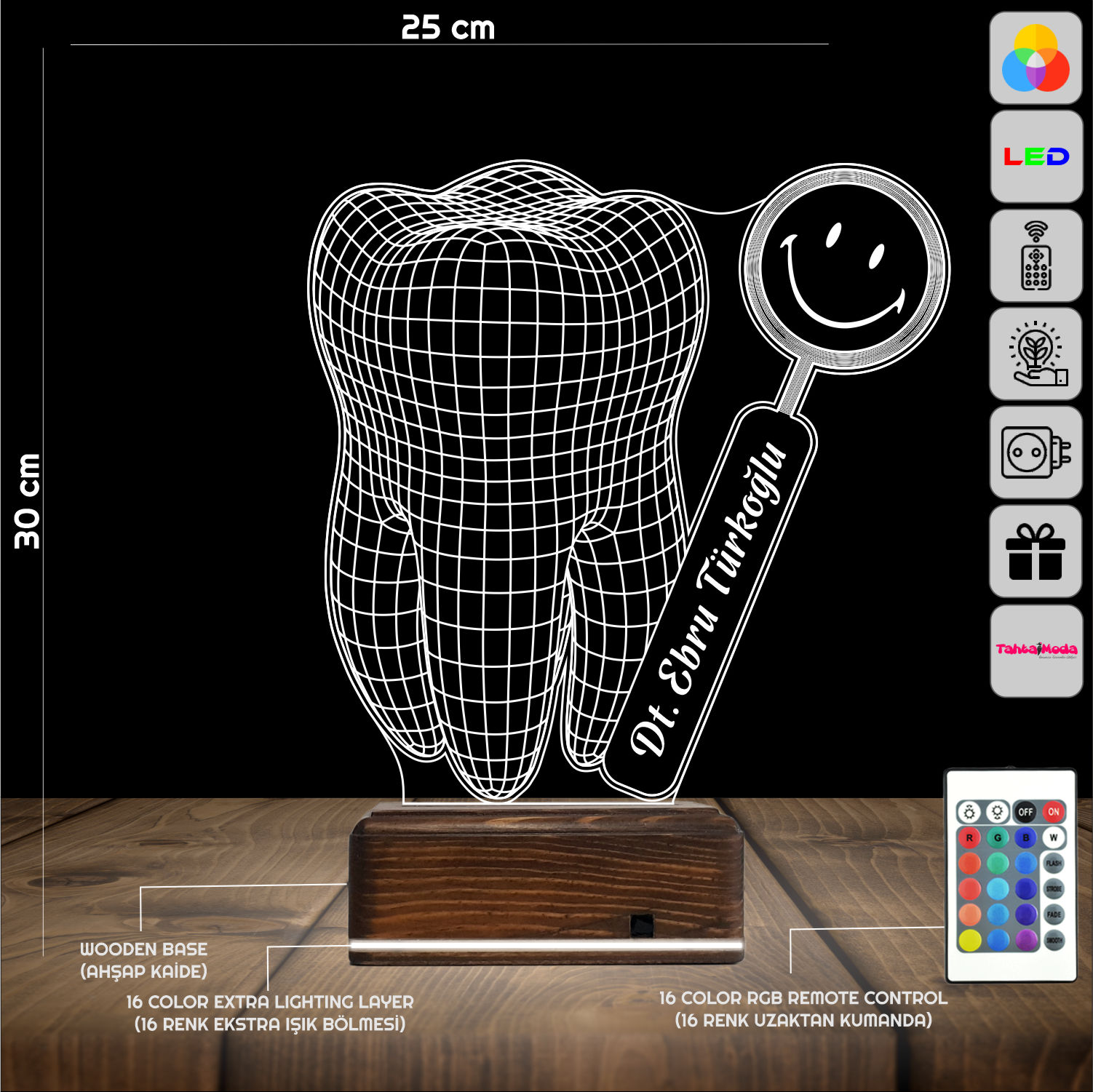 Зуб Стоматолога — 3D LED Ночник | Подарок врачу