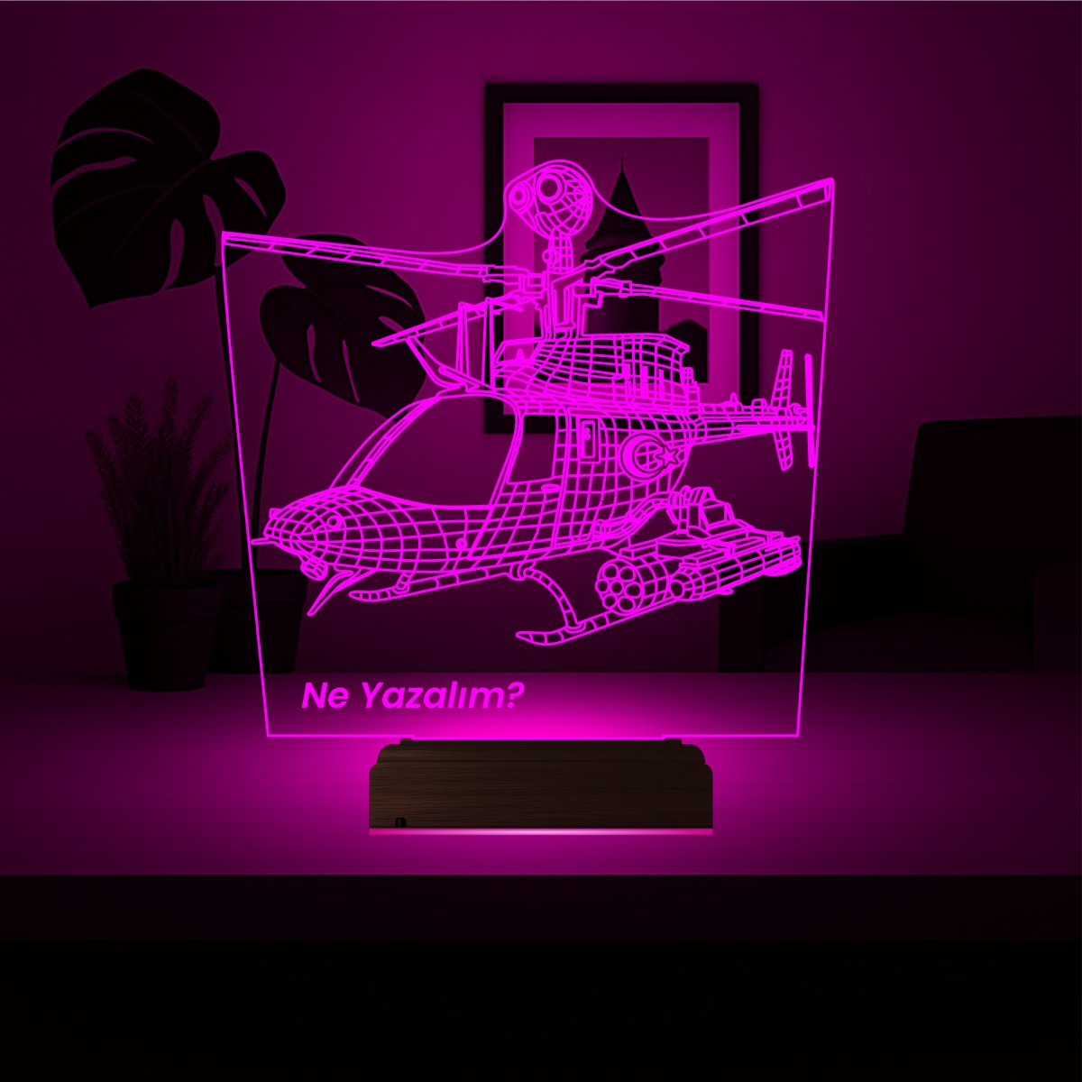 Подарок мужчине: вертолет 3d светильник 2