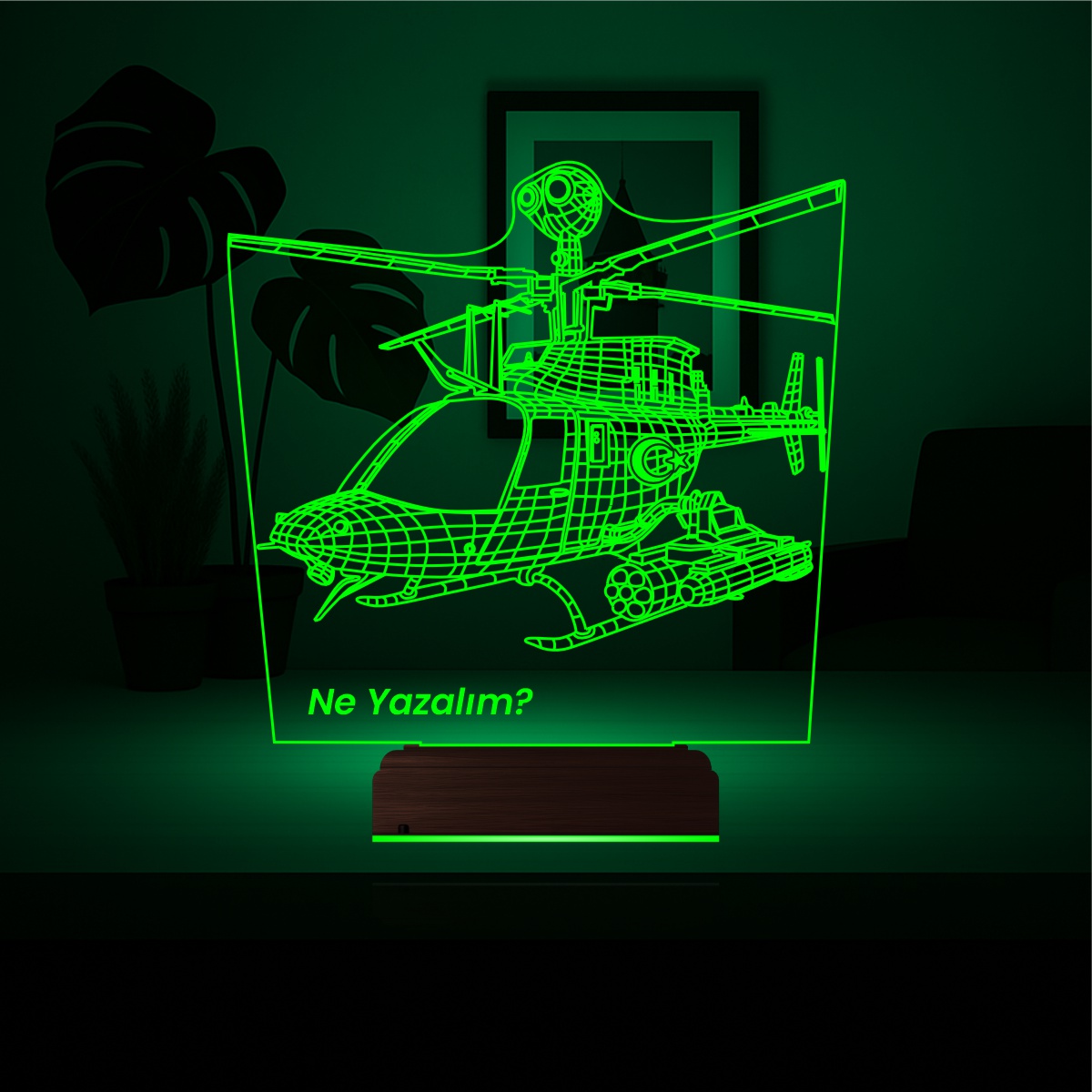 Подарок мужчине: вертолет 3d светильник 3