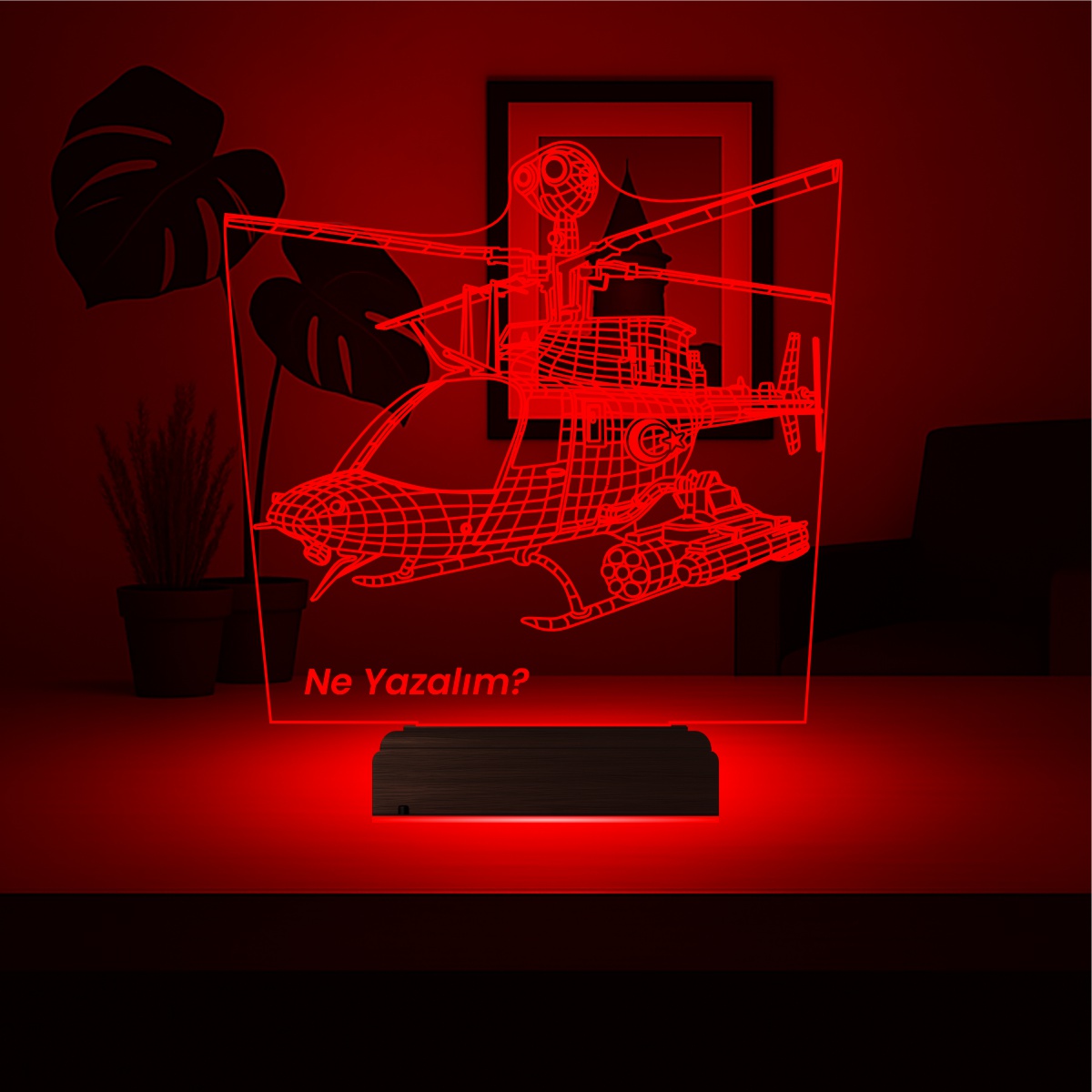 Подарок мужчине: вертолет 3d светильник 4