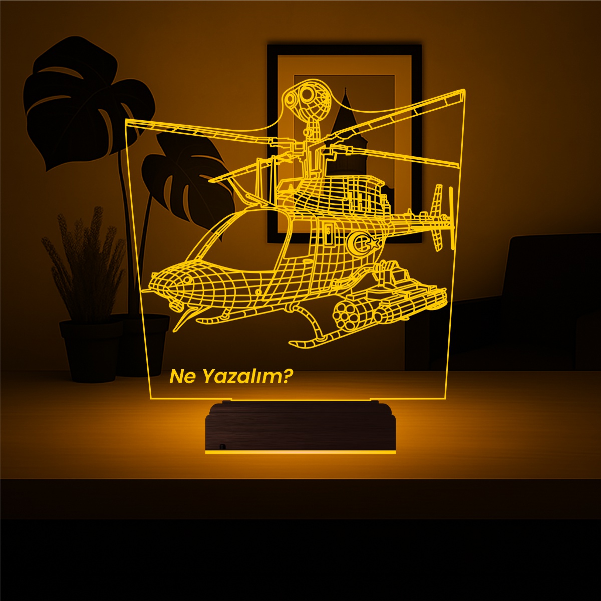 Подарок мужчине: вертолет 3d светильник 5