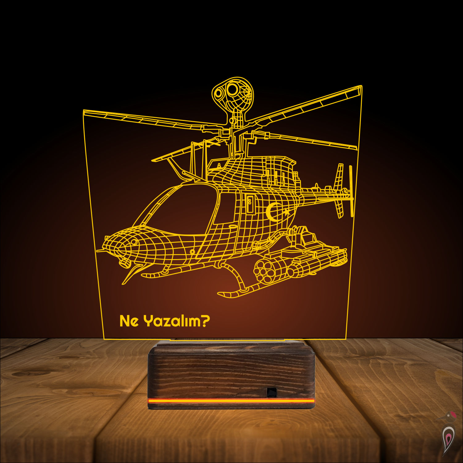 Подарок мужчине: вертолет 3d светильник 6