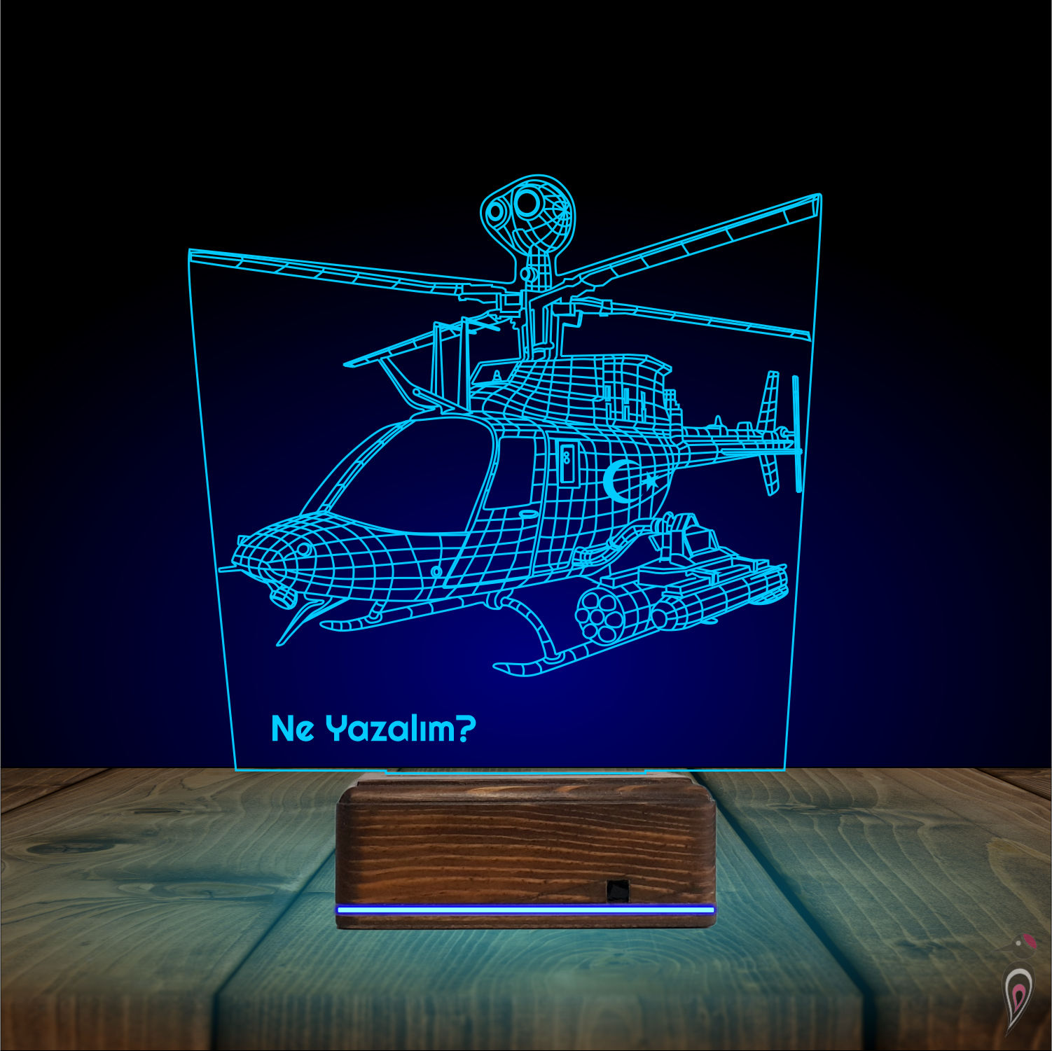 Подарок мужчине: вертолет 3d светильник 7