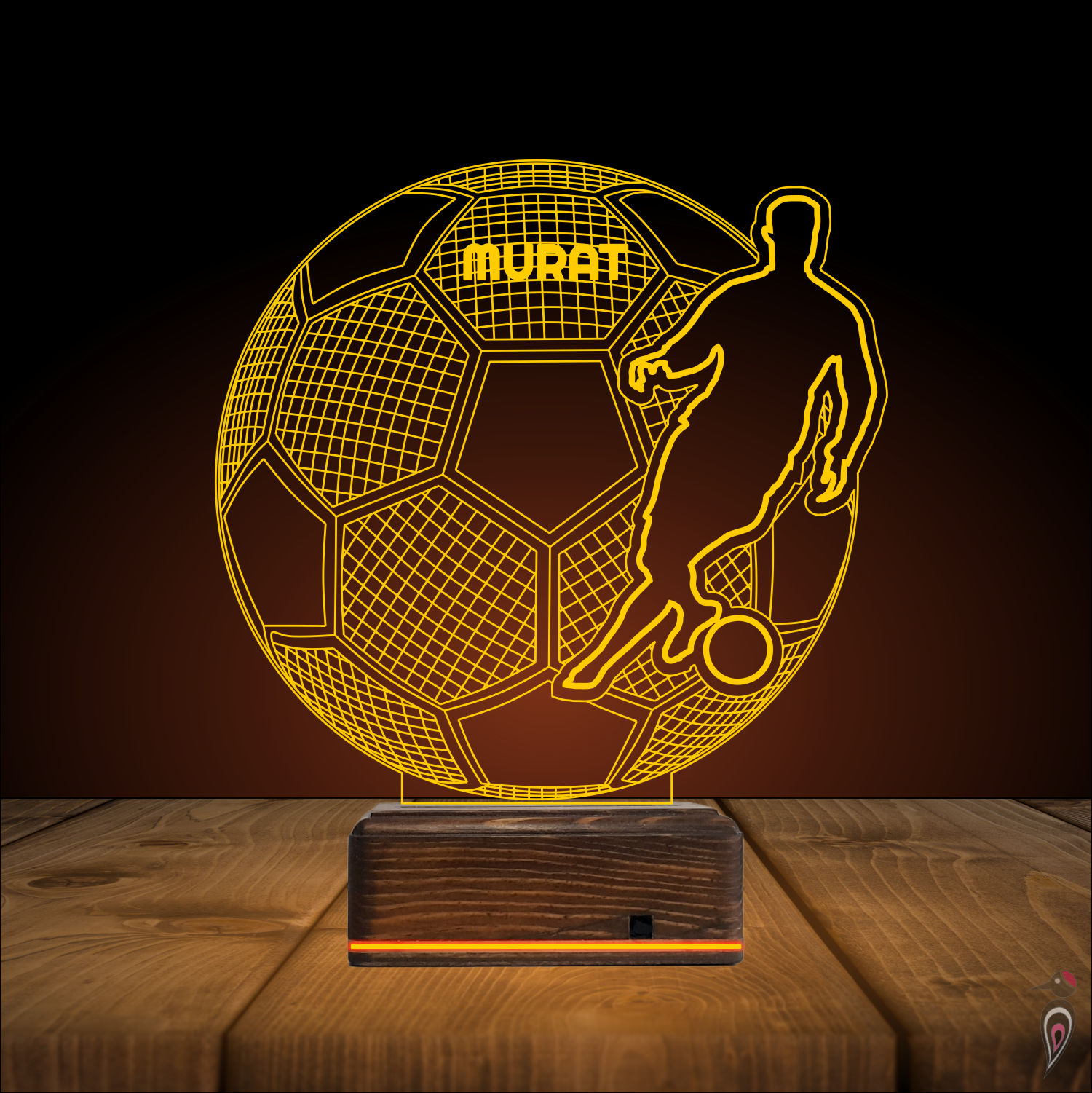 Подарок мужчине: футболист с мячом 3d светильник 7