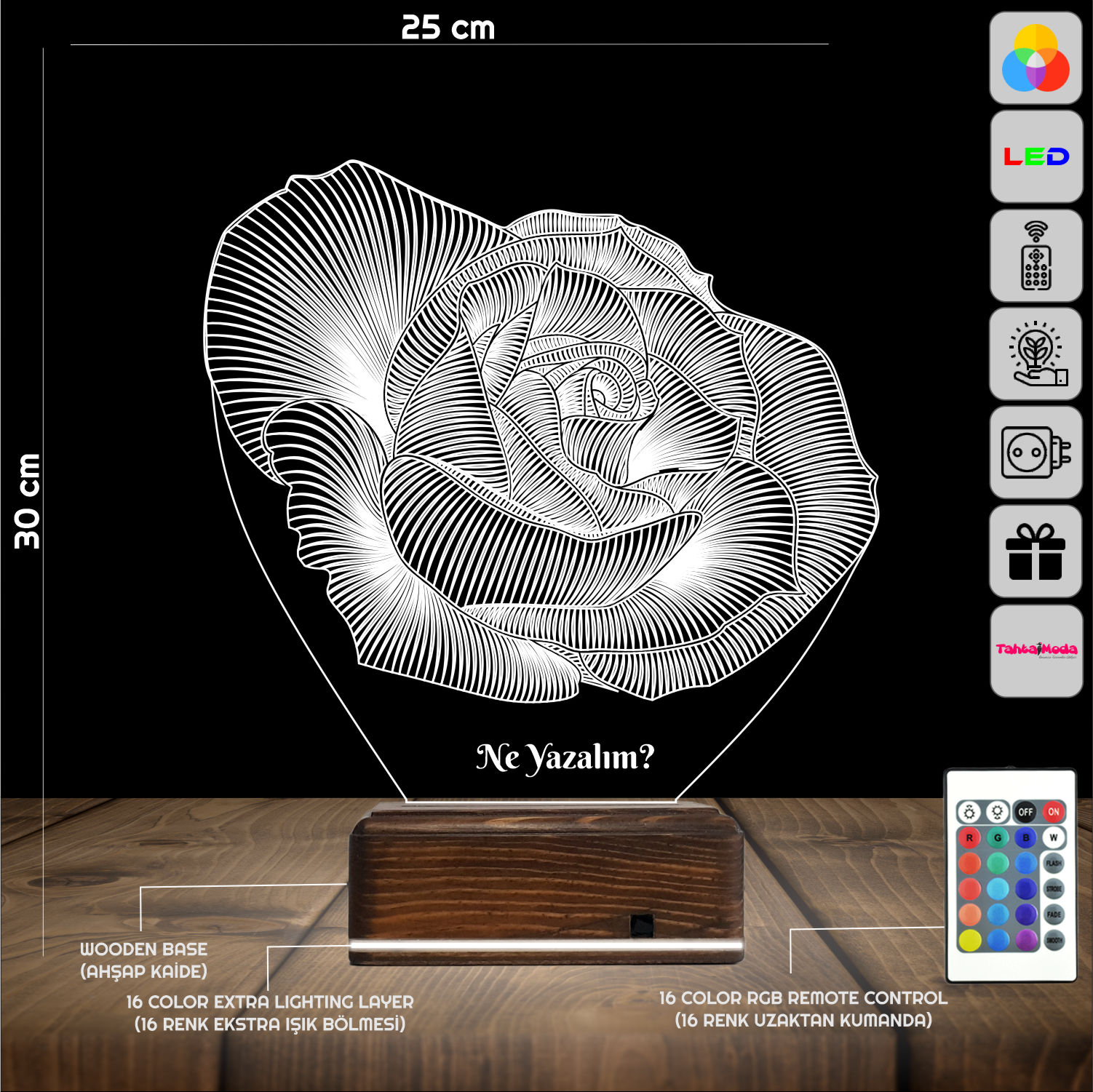 Роза — 3D LED Ночник | Романтический подарок