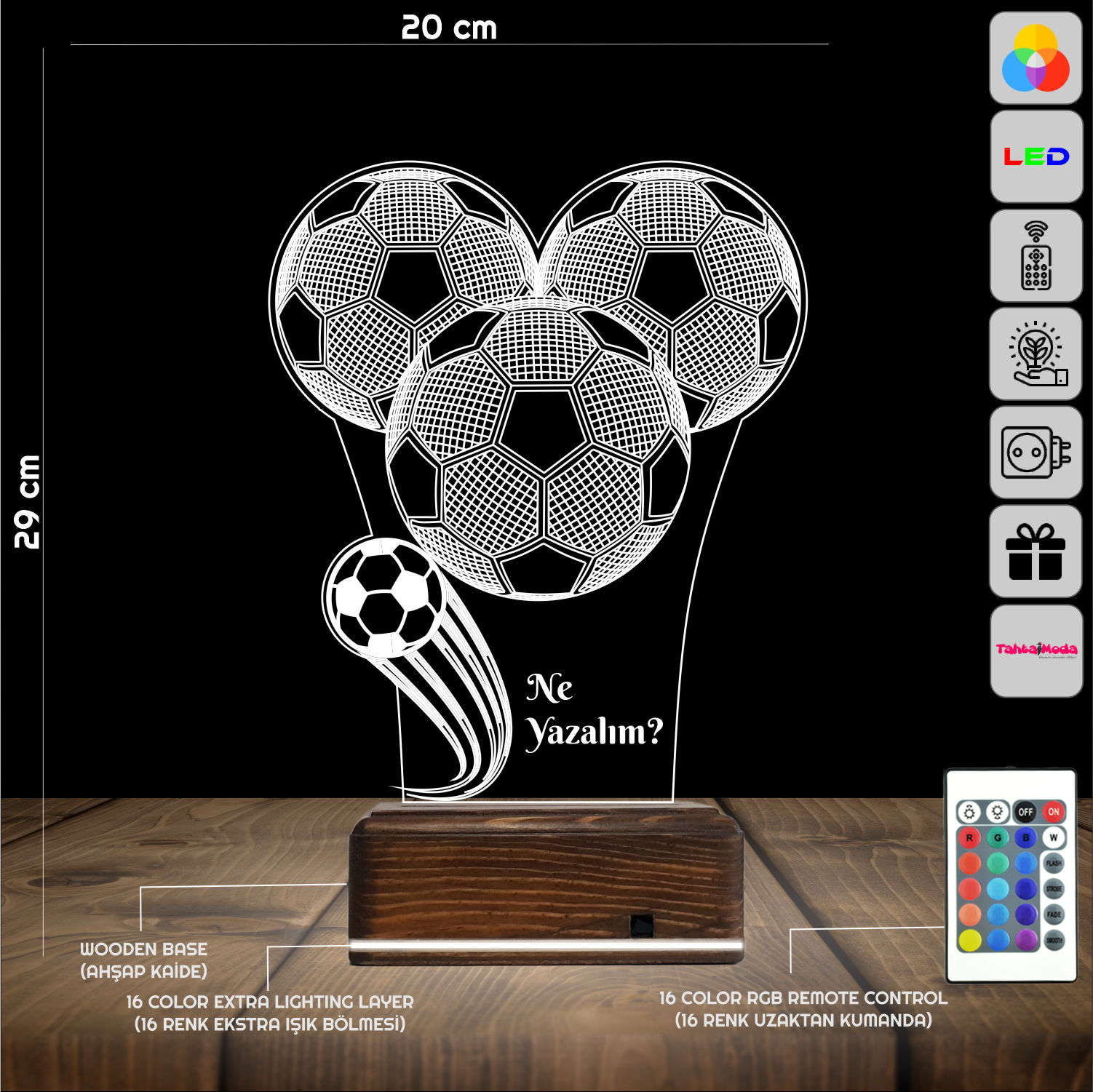 Футбол — 3D LED Ночник | Подарок юному спортсмену