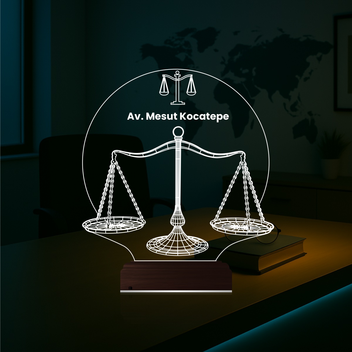 Весы правосудия — 3D LED Ночник | Подарок юристу