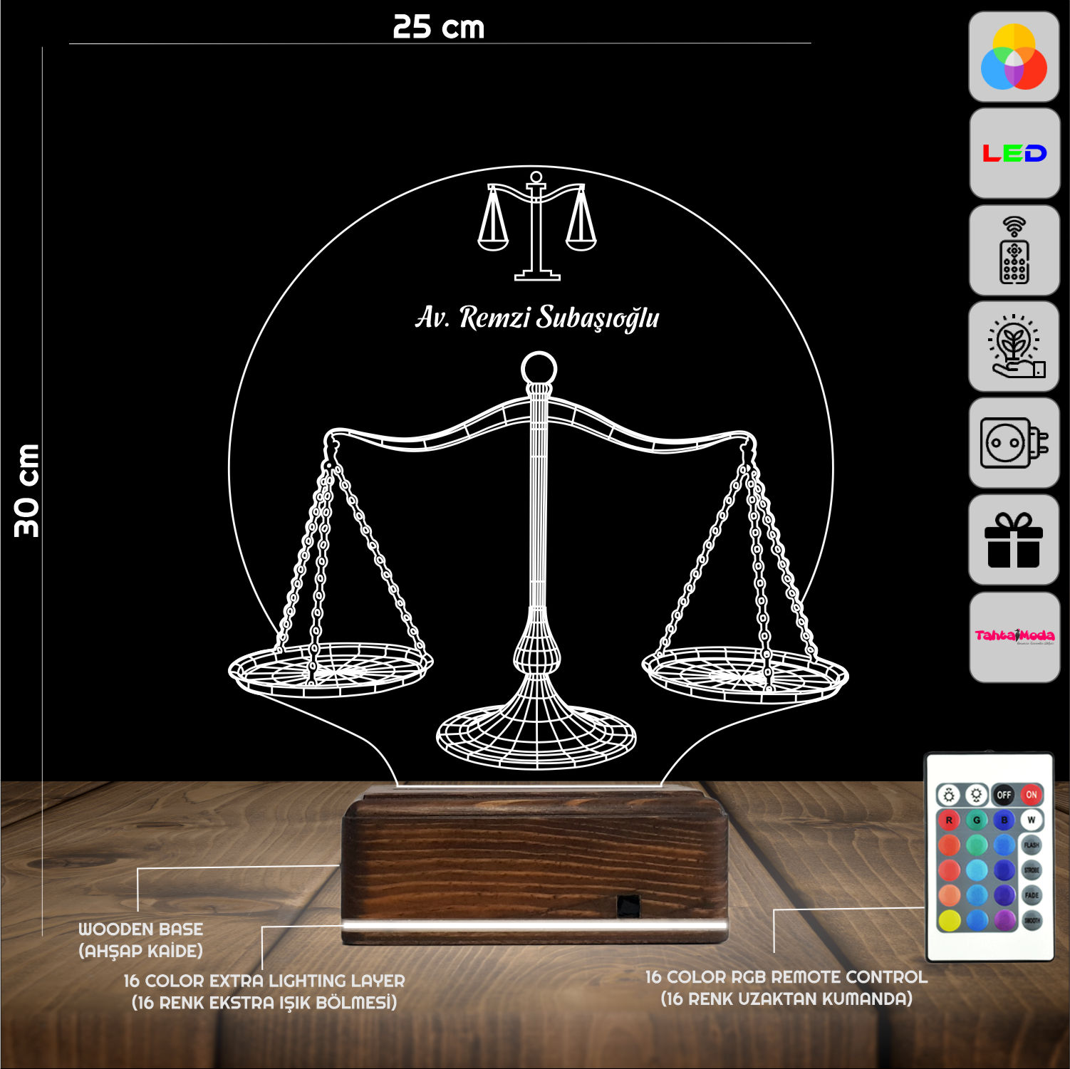 Весы правосудия — 3D LED Ночник | Подарок юристу