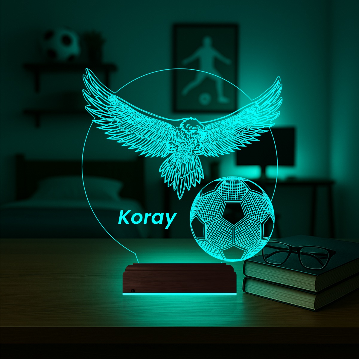 Орёл и Футбол — 3D LED Ночник | Именной подарок