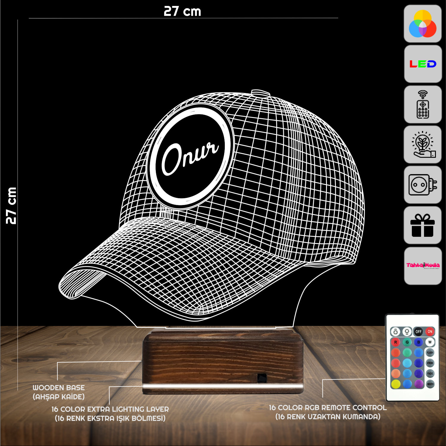 Кепка — 3D LED Ночник | Подарок мужчине