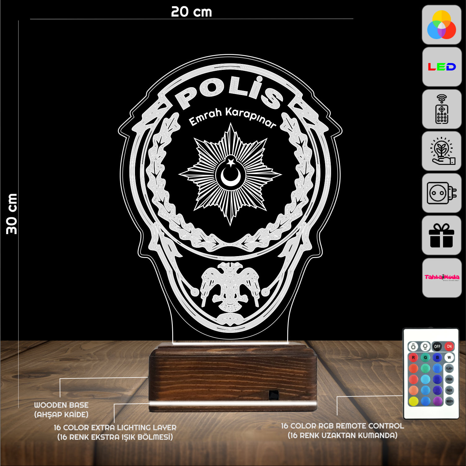 Эмблема Полиции — 3D LED Ночник | Подарок полицейскому