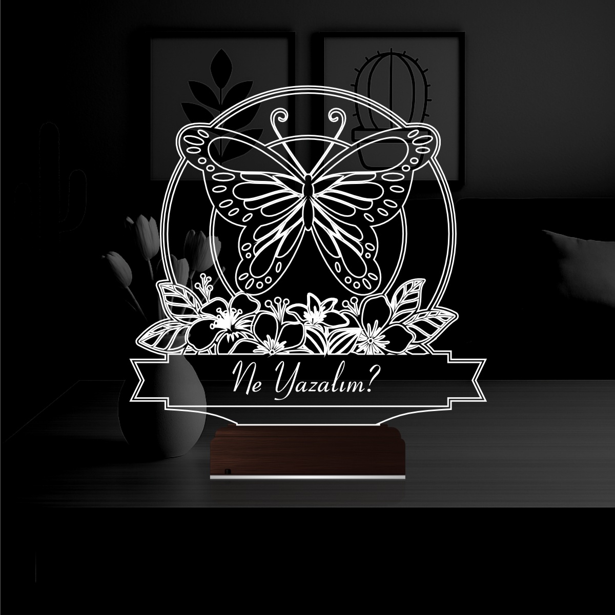 Бабочка — 3D LED Ночник с именем | Подарок женщине