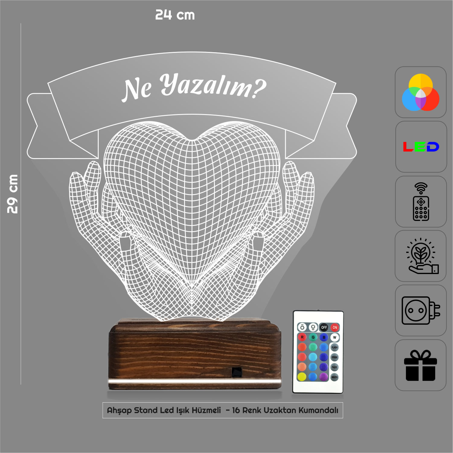 Сердце в руках — 3D LED Ночник | Подарок любимым