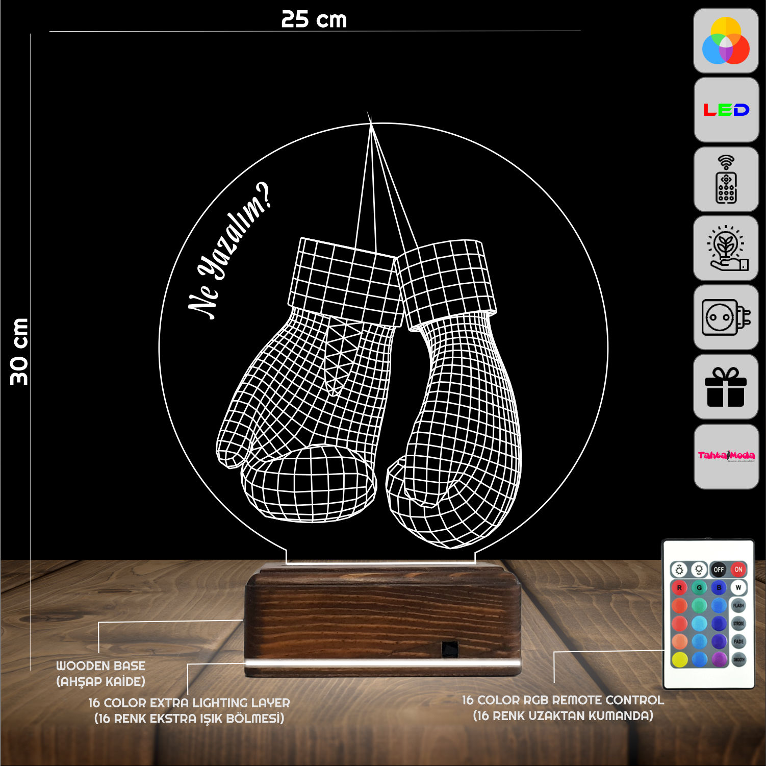 Боксерские перчатки — 3D LED Ночник | Подарок спортсмену