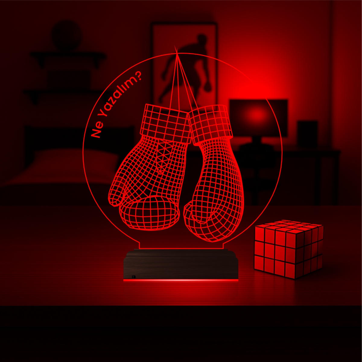 Подарок мужчине: боксерские перчатки 3d светильник 3