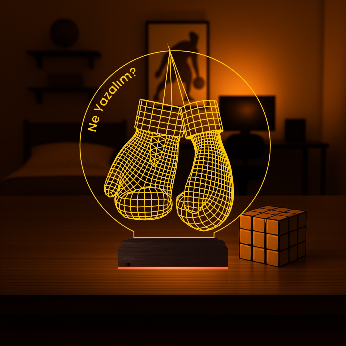 Подарок мужчине: боксерские перчатки 3d светильник 5