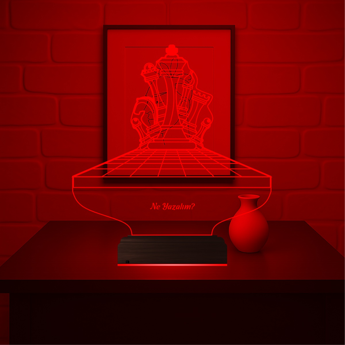 Шахматные фигуры — 3D LED Ночник | Именной подарок