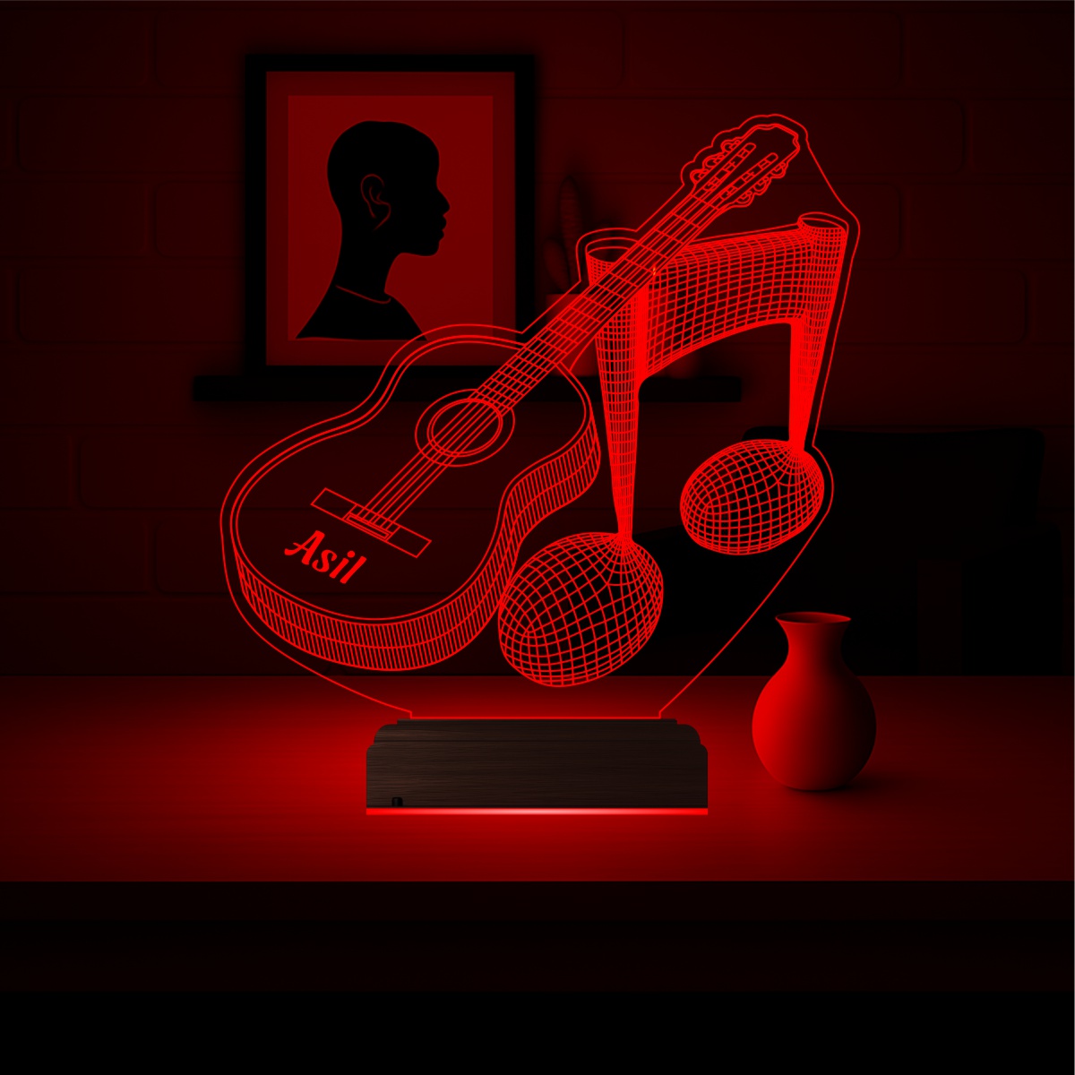 Гитара и Ноты — 3D LED Ночник | Подарок музыканту