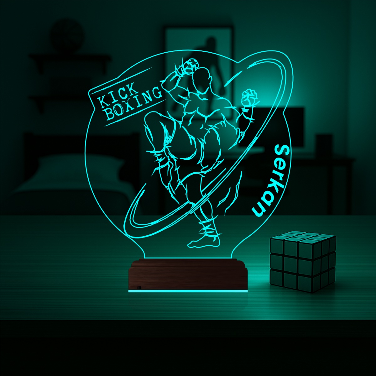 Подарок мужчине: кикбоксер 3d светильник 2