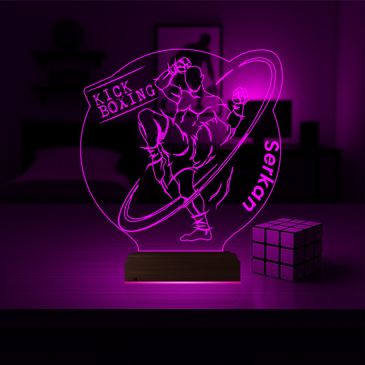 Подарок мужчине: кикбоксер 3d светильник 3