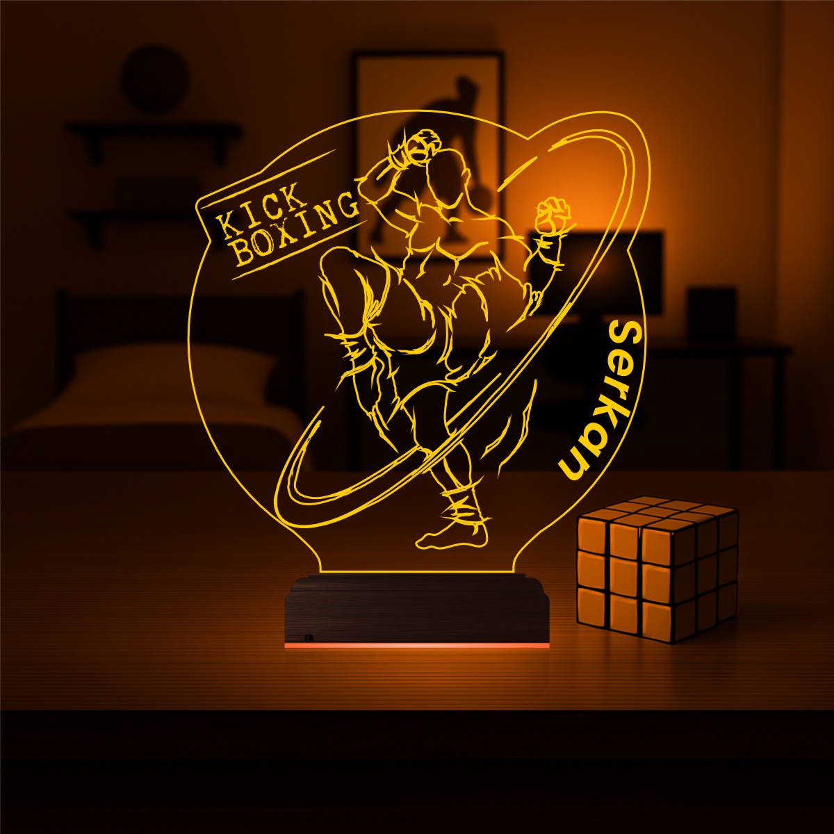Подарок мужчине: кикбоксер 3d светильник 6