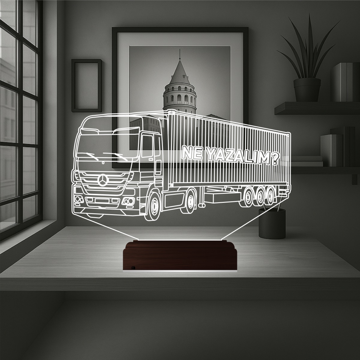 Грузовик Mercedes — 3D LED Ночник | Подарок водителю