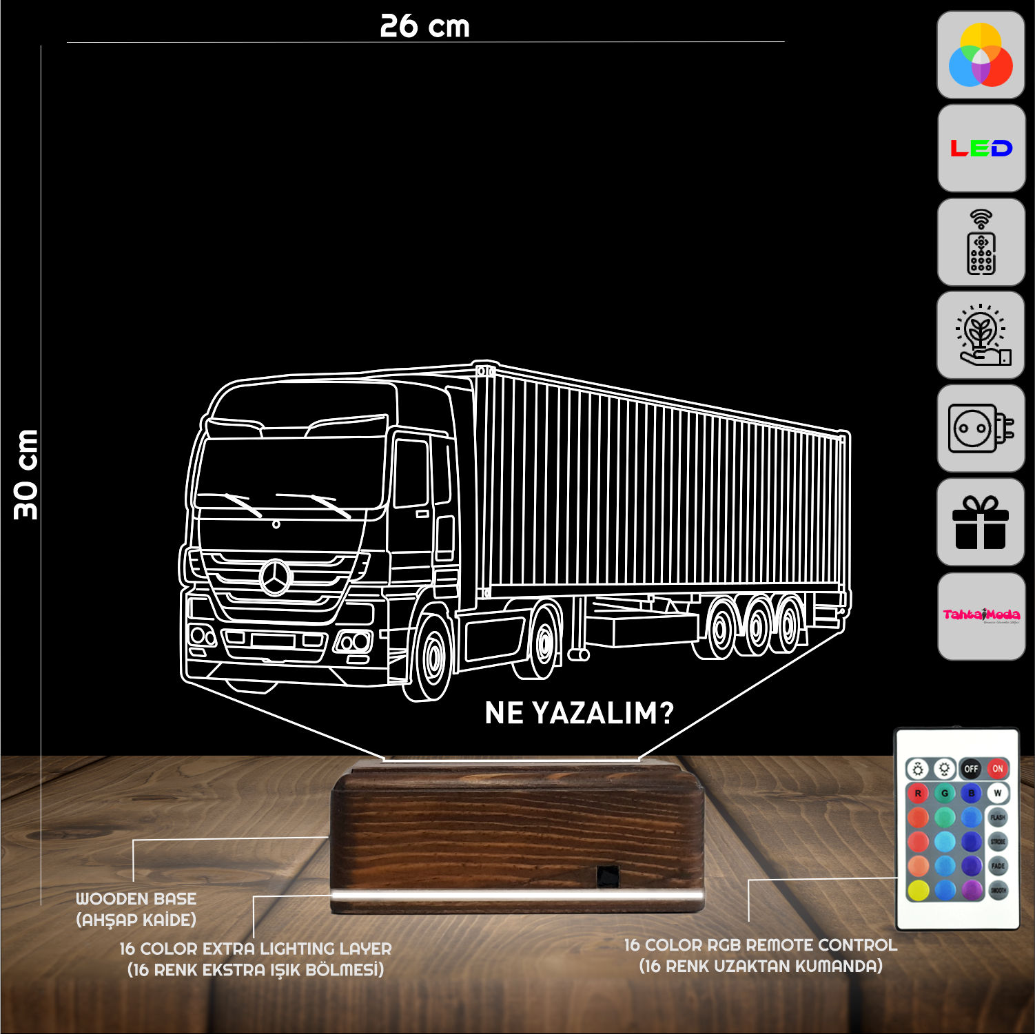 Грузовик Mercedes — 3D LED Ночник | Подарок водителю