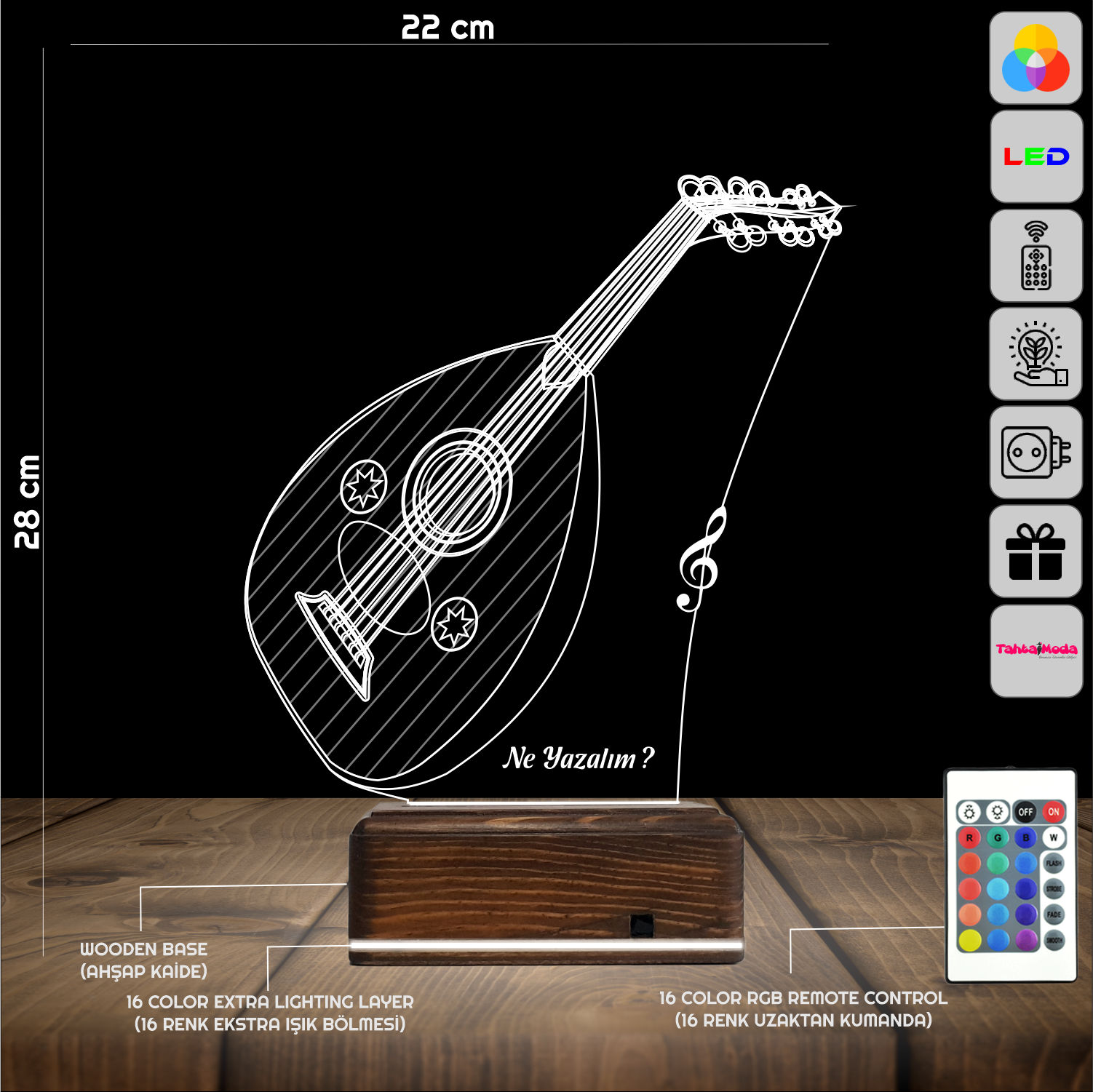 Уд — 3D LED Ночник | Подарок музыканту