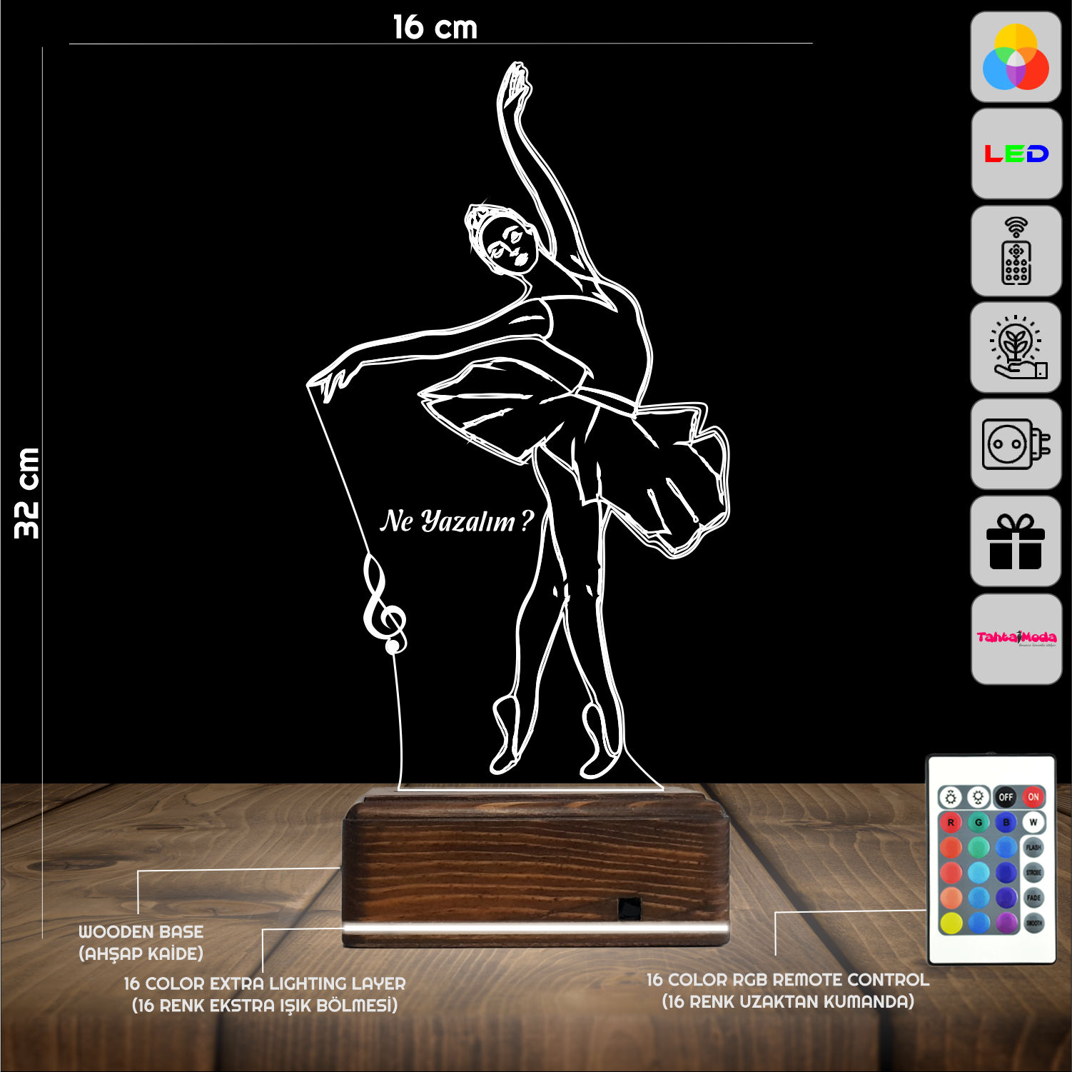 Балерина — 3D LED Ночник | Подарок для танцовщицы