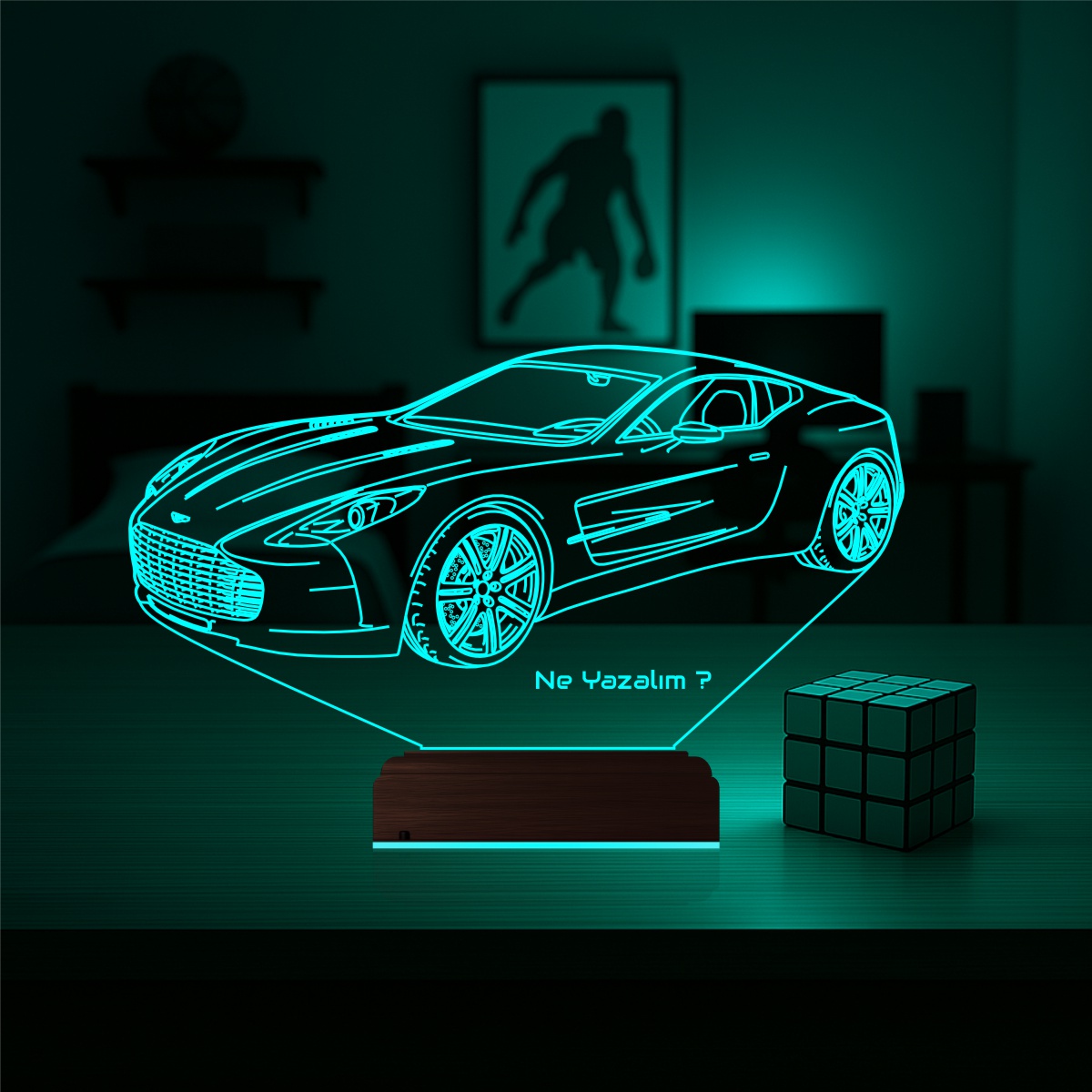 Спорткар 3D Ночник с Гравировкой