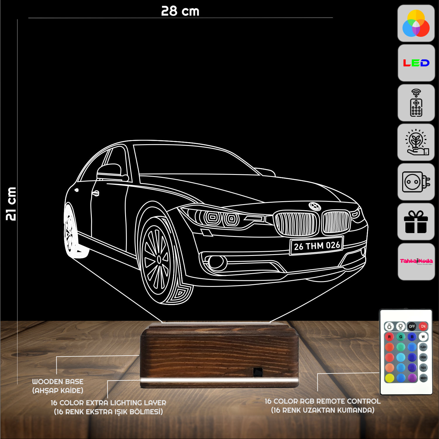 BMW — 3D LED Ночник | Подарок мужчине или парню