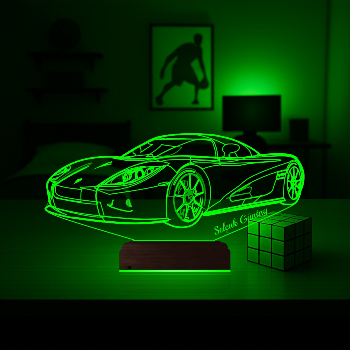 Подарок мужчине: спорткар 3d светильник 5