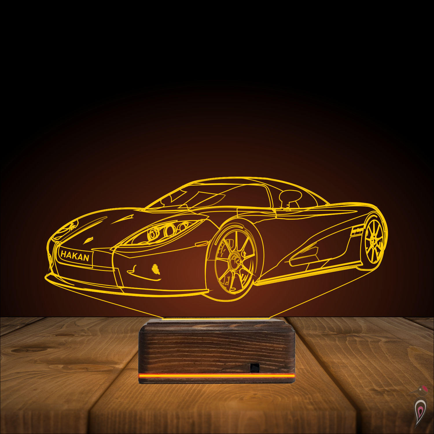 Подарок мужчине: спорткар 3d светильник 8