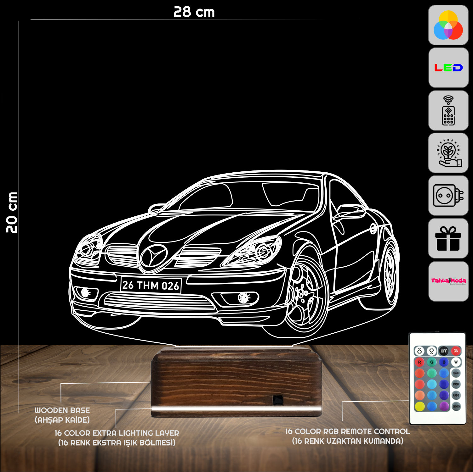 Mercedes-Benz — 3D LED Ночник | Подарок автолюбителю