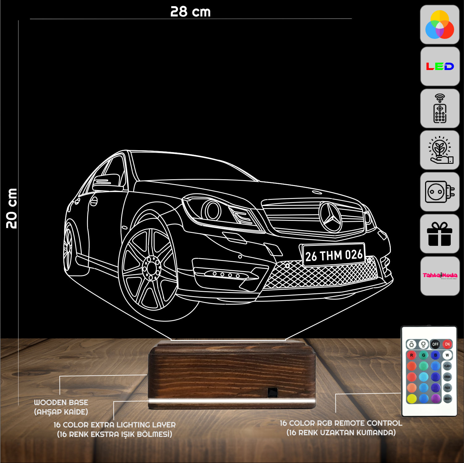 Mercedes-Benz — 3D LED Ночник | Подарок автолюбителю