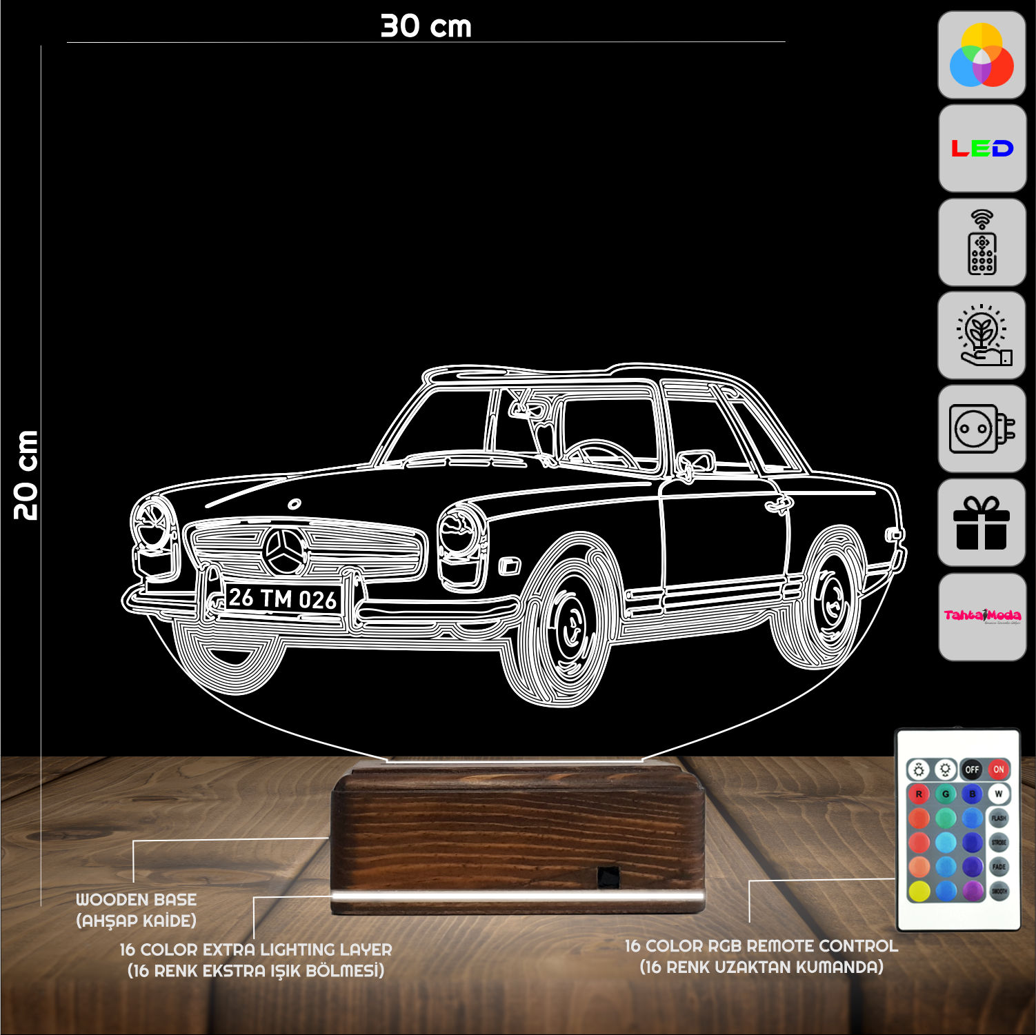 Mercedes-Benz — 3D LED Ночник | Подарок мужчине