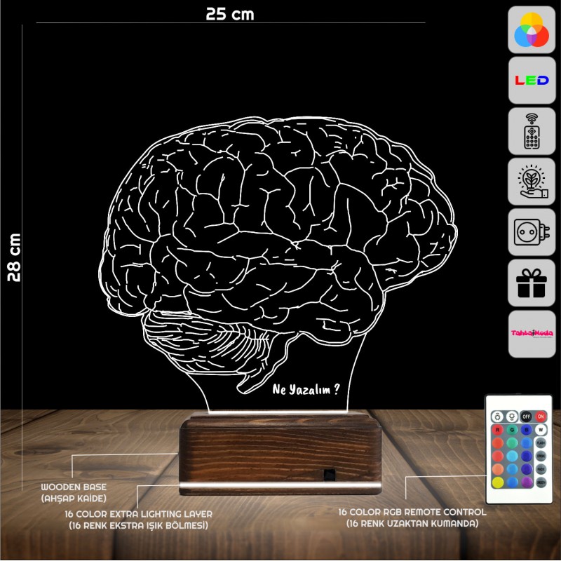 Мозг — 3D LED Ночник | Подарок психологу или врачу