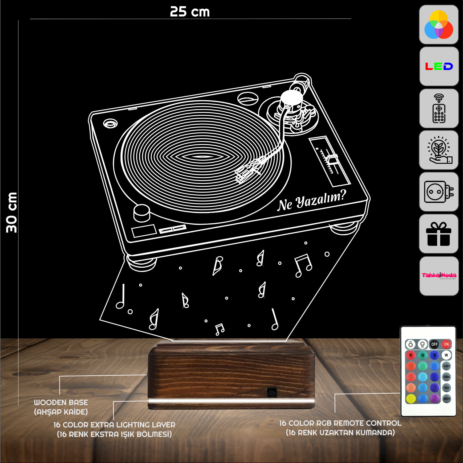 Проигрыватель винила — 3D LED Ночник | Подарок меломану