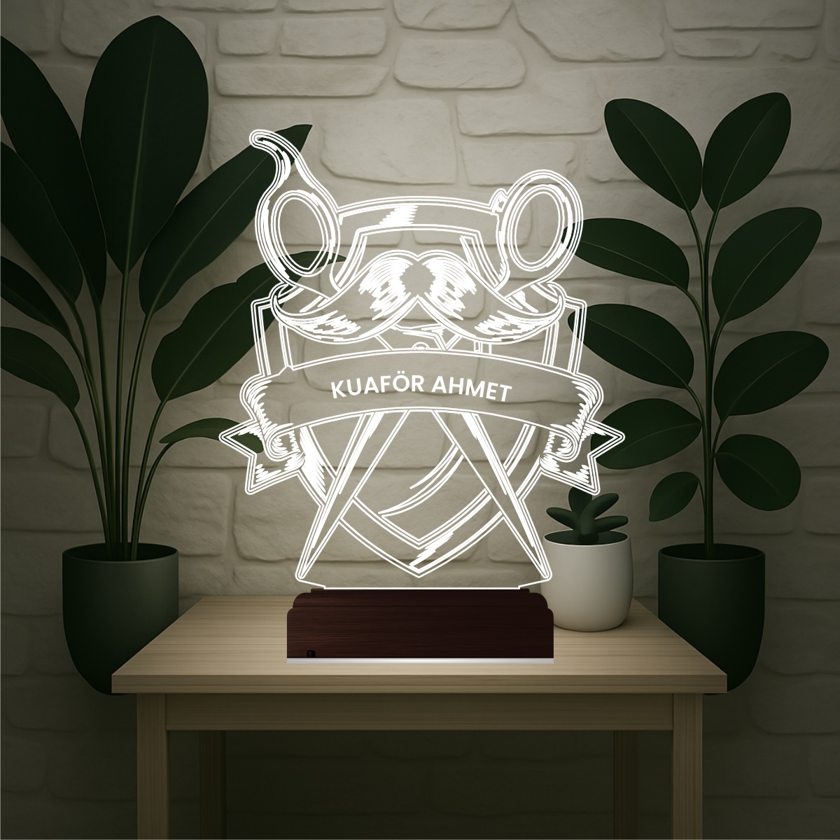 Парикмахер Барбер 3D Ночник Именной