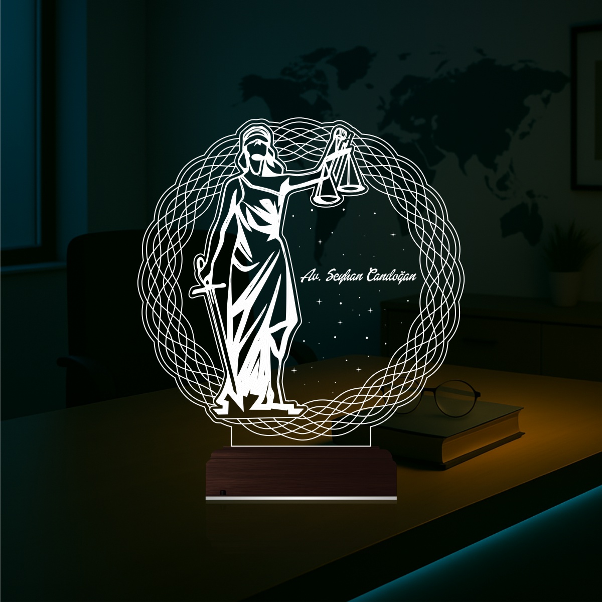Фемида — 3D LED Ночник | Подарок юристу и адвокату