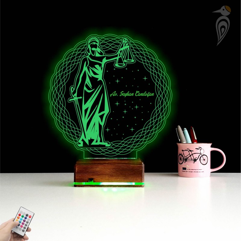 Именной подарок: Фемида богиня правосудия 3d светильник 8