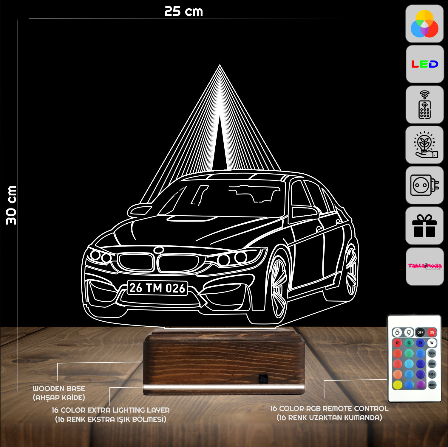 BMW — 3D LED Ночник | Подарок мужчине или автолюбителю