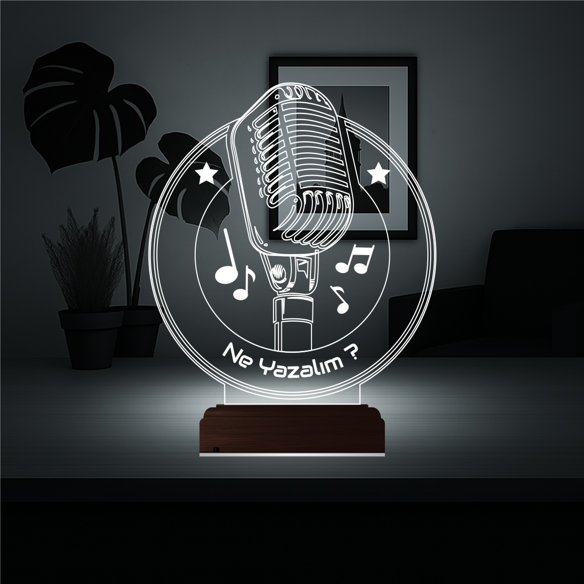 Микрофон — 3D LED Ночник | Подарок музыканту