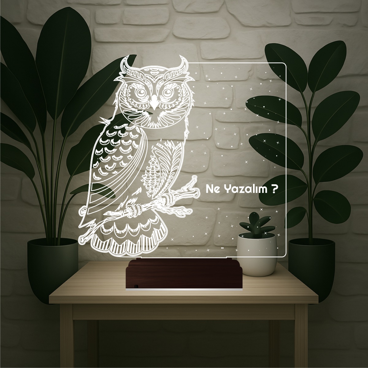 Сова — 3D LED Ночник | Именной подарок