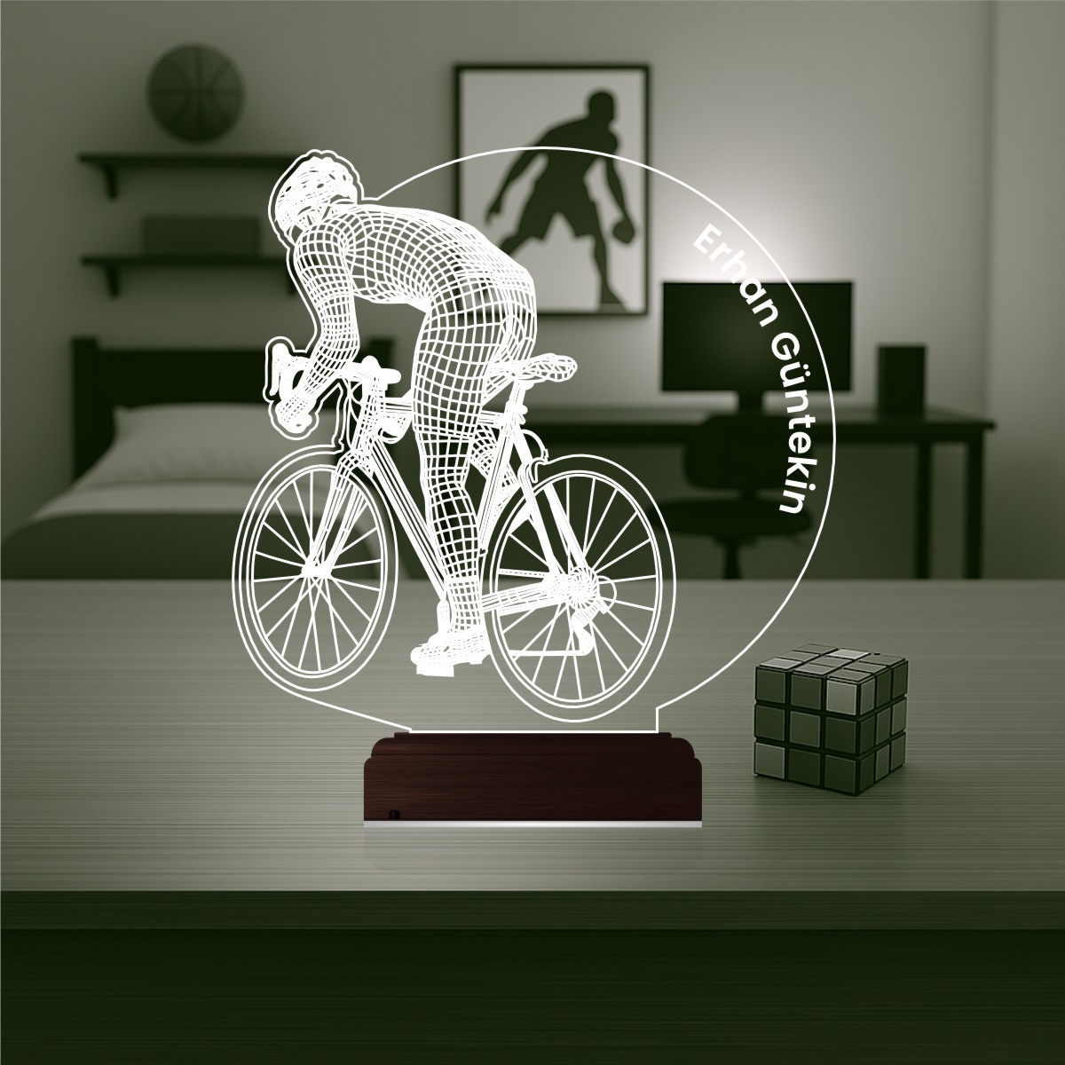 Велосипедист — 3D LED Ночник | Подарок спортсмену