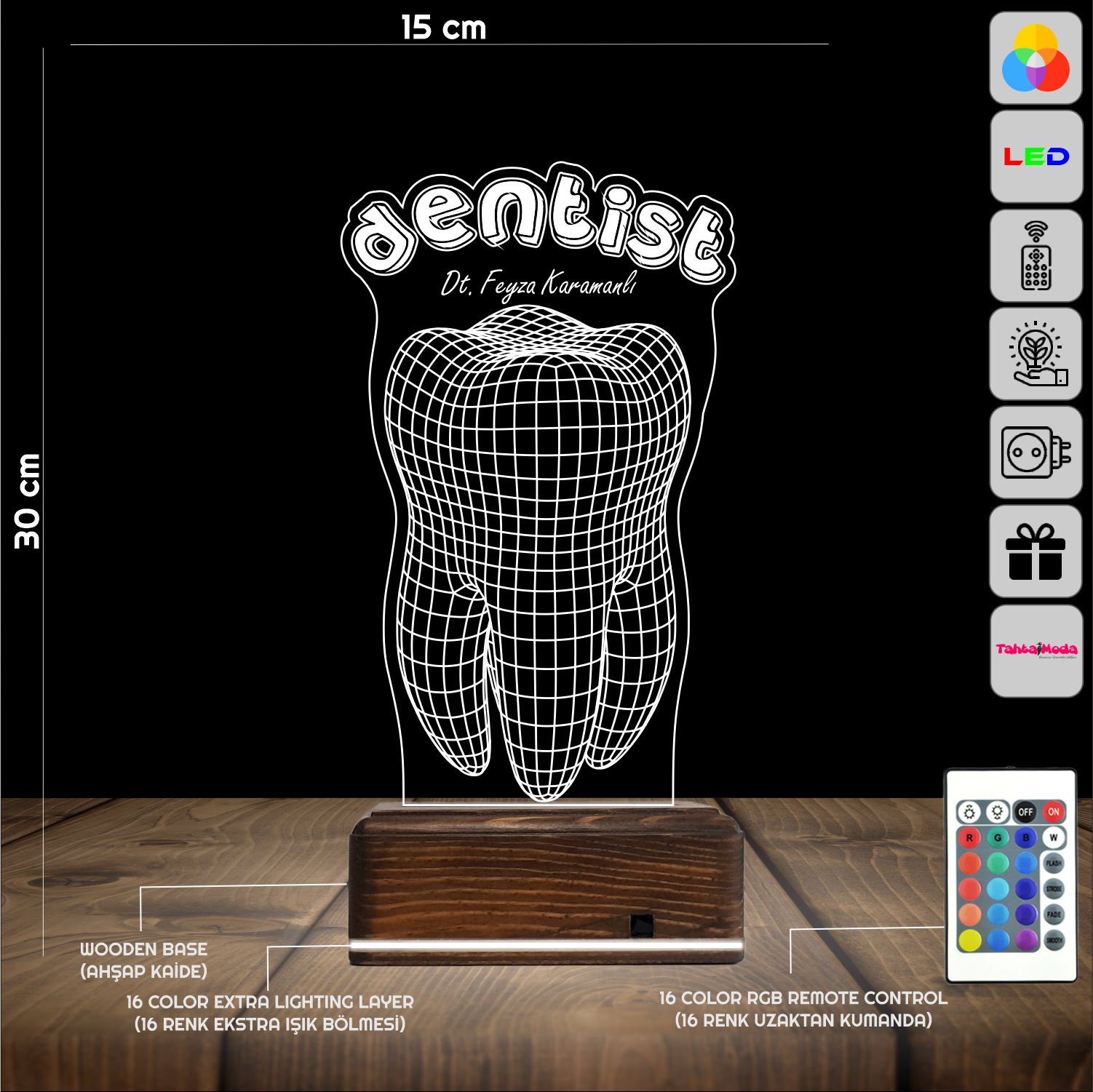 Зуб Стоматолога — 3D LED Ночник | Подарок врачу